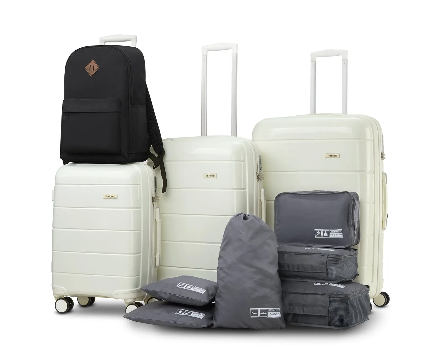 3 Piece Set Gloss Jelly Luggage Set with Backpack PP1902 new