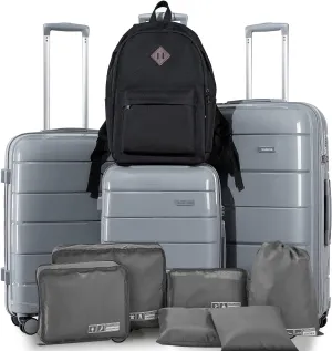 3 Piece Set Gloss Jelly Luggage Set with Backpack PP1902 new