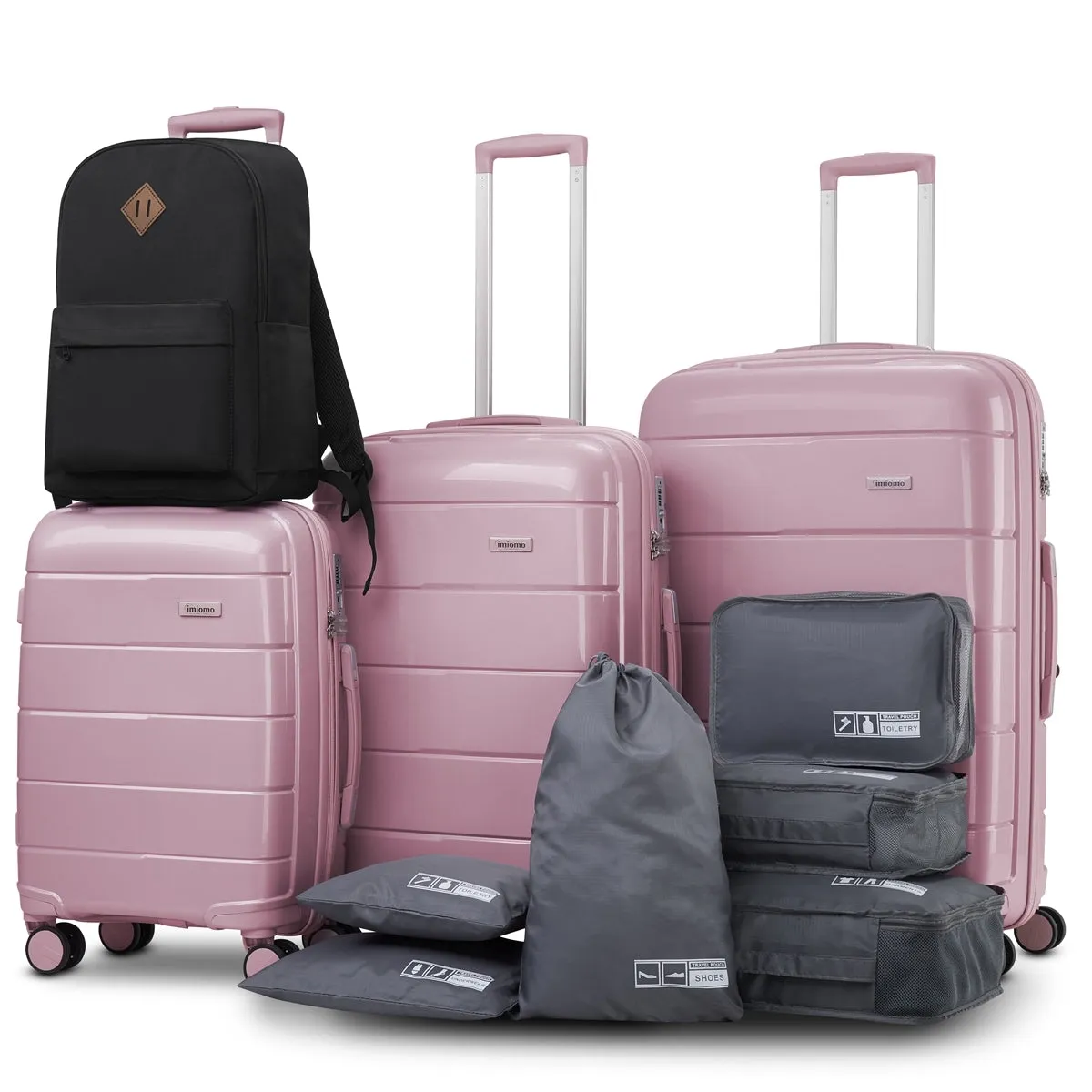 3 Piece Set Gloss Jelly Luggage Set with Backpack PP1902 new
