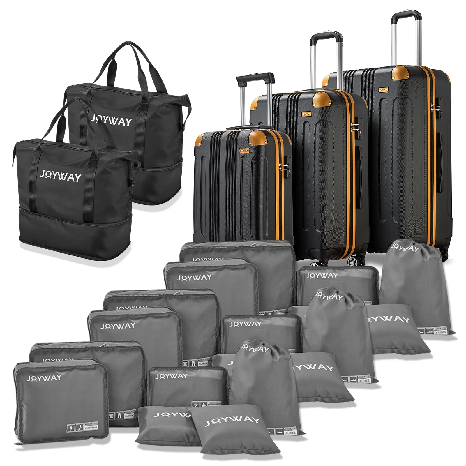3 Piece Set Gloss Jelly Luggage Set with Backpack PP1902 new