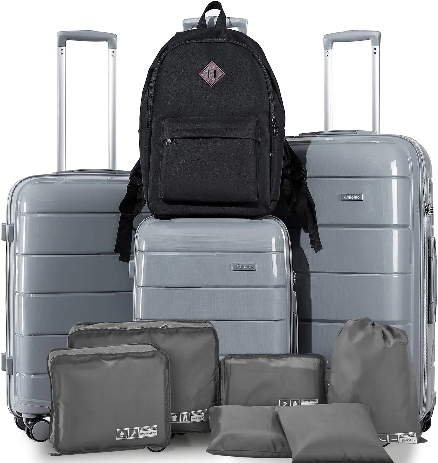 3 Piece Set Gloss Jelly Luggage Set with Backpack PP1902 new