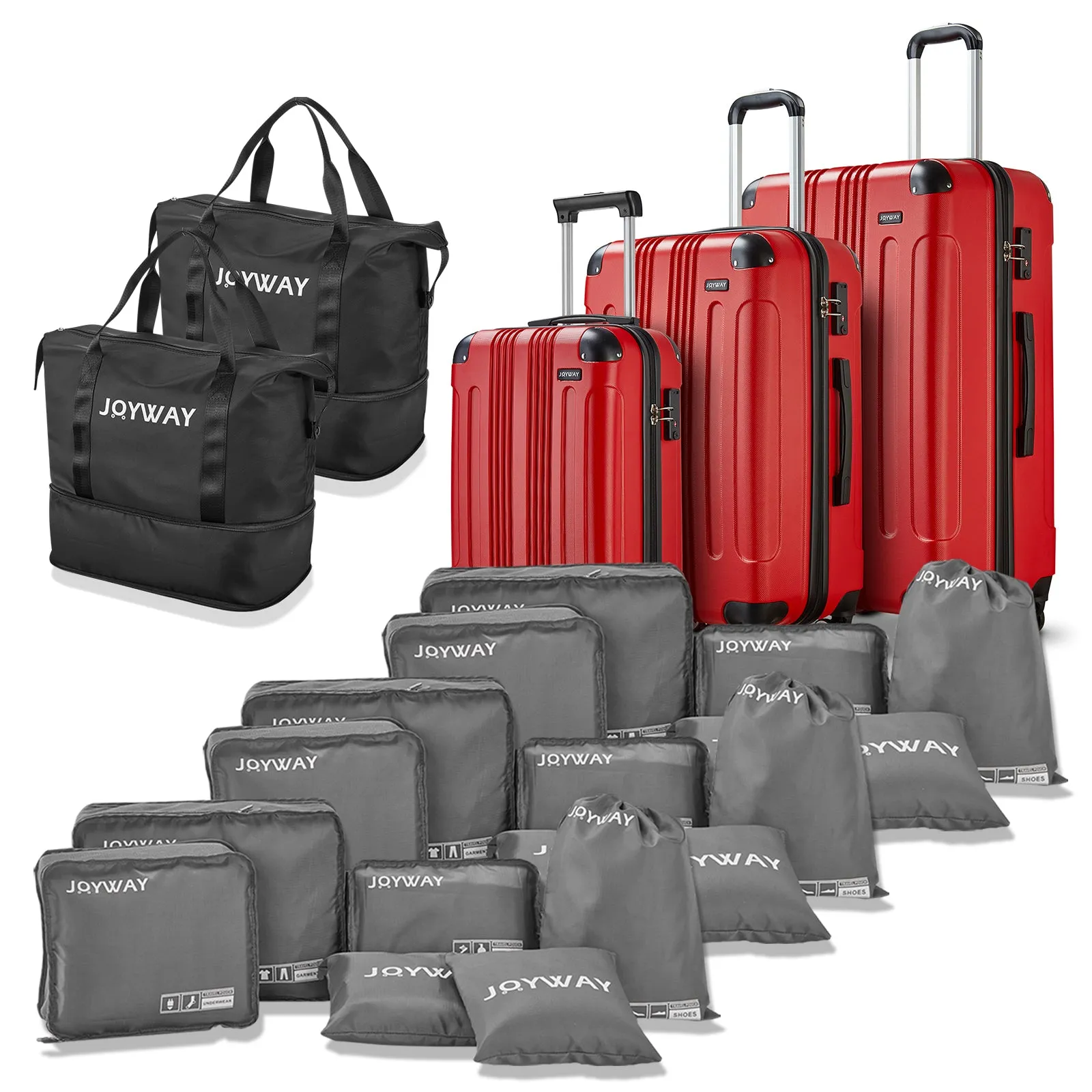 3 Piece Set Gloss Jelly Luggage Set with Backpack PP1902 new