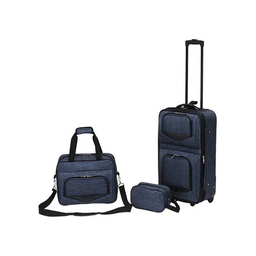 3pc Luggage Set Denim Blue