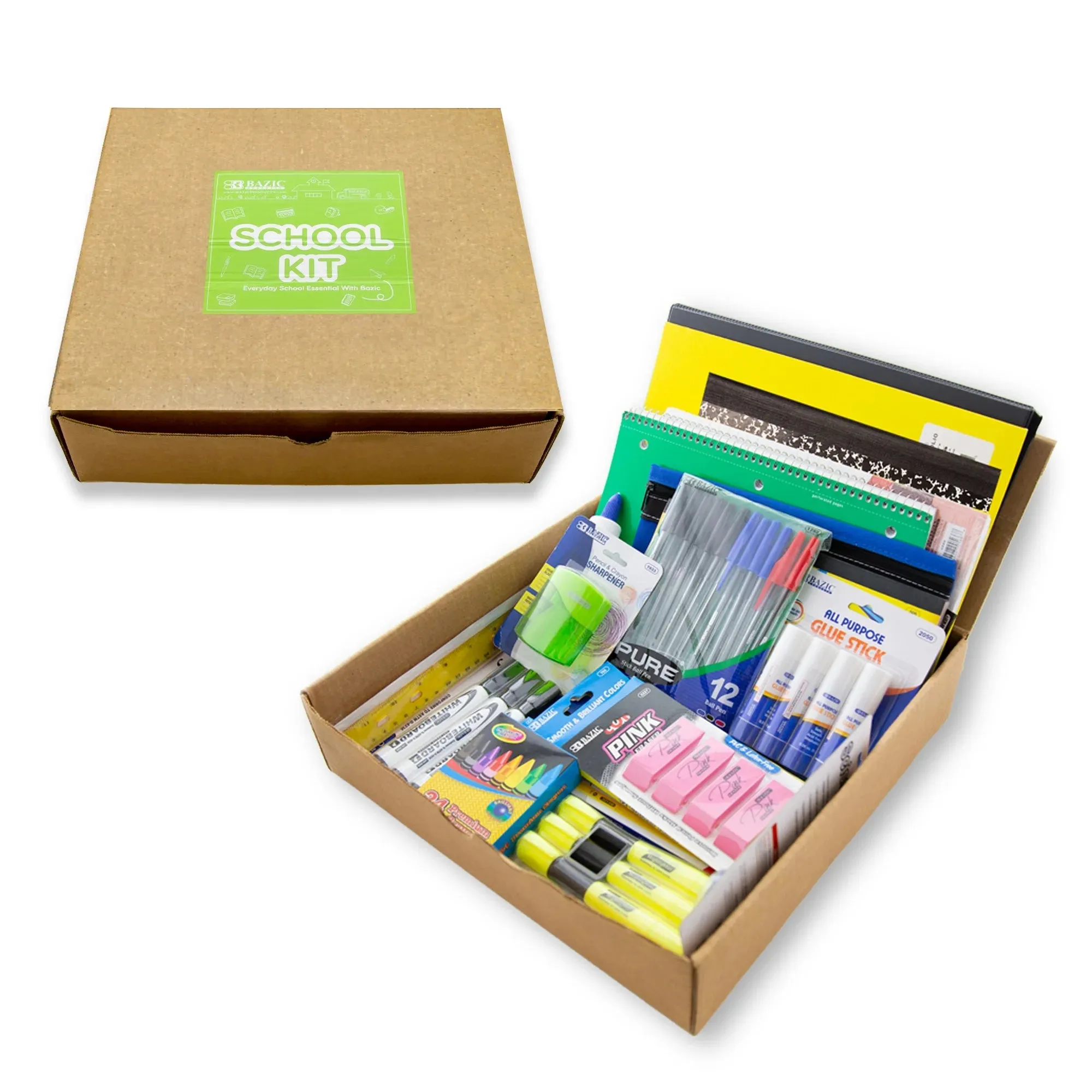 BAZIC School Kit Supplies Kit 86 Count, Bazic Products School Supplies Composition Books for Student 3-6 Grades, Spec May Vary, 1-Pack