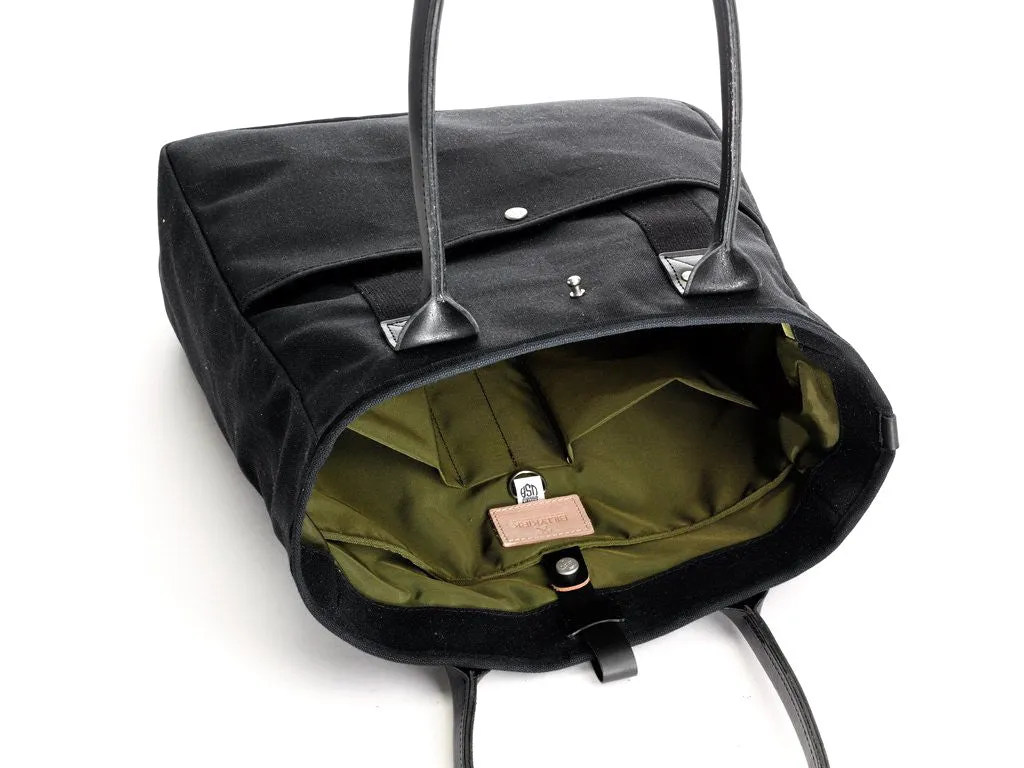 Billykirk - Waxed Canvas Commuter Tote - Black