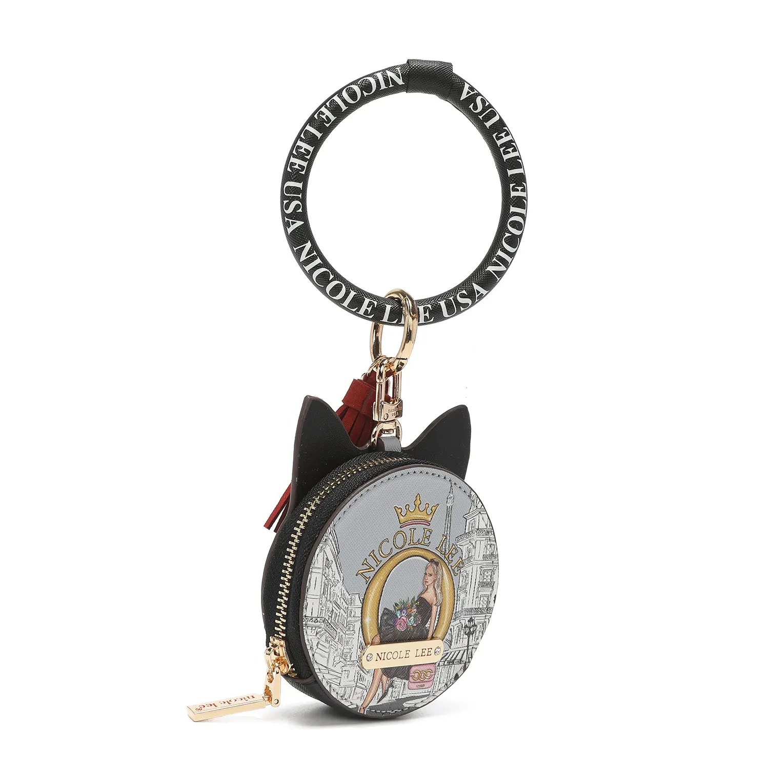 CAT COIN PURSE WRISTLET KEYCHAIN