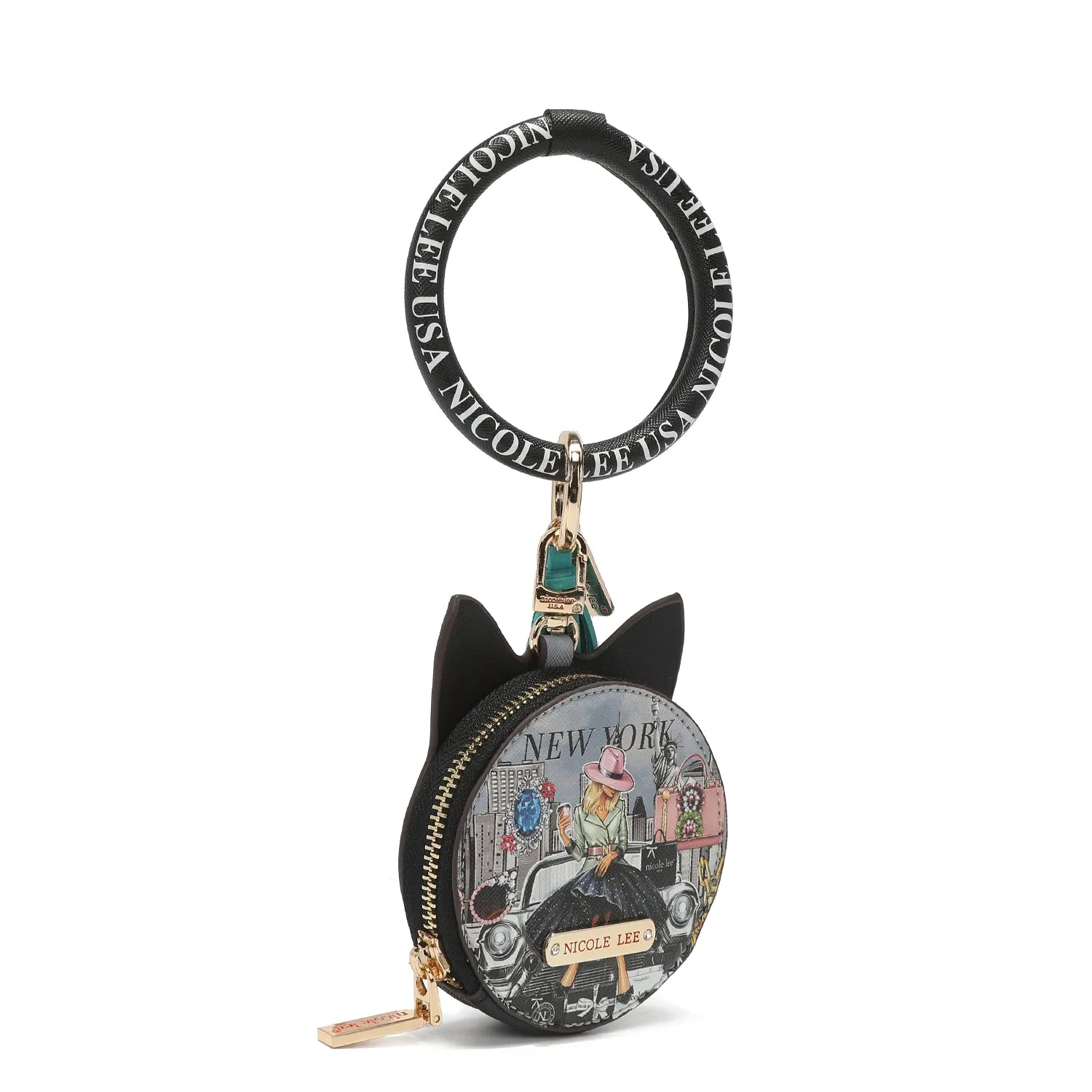 CAT COIN PURSE WRISTLET KEYCHAIN