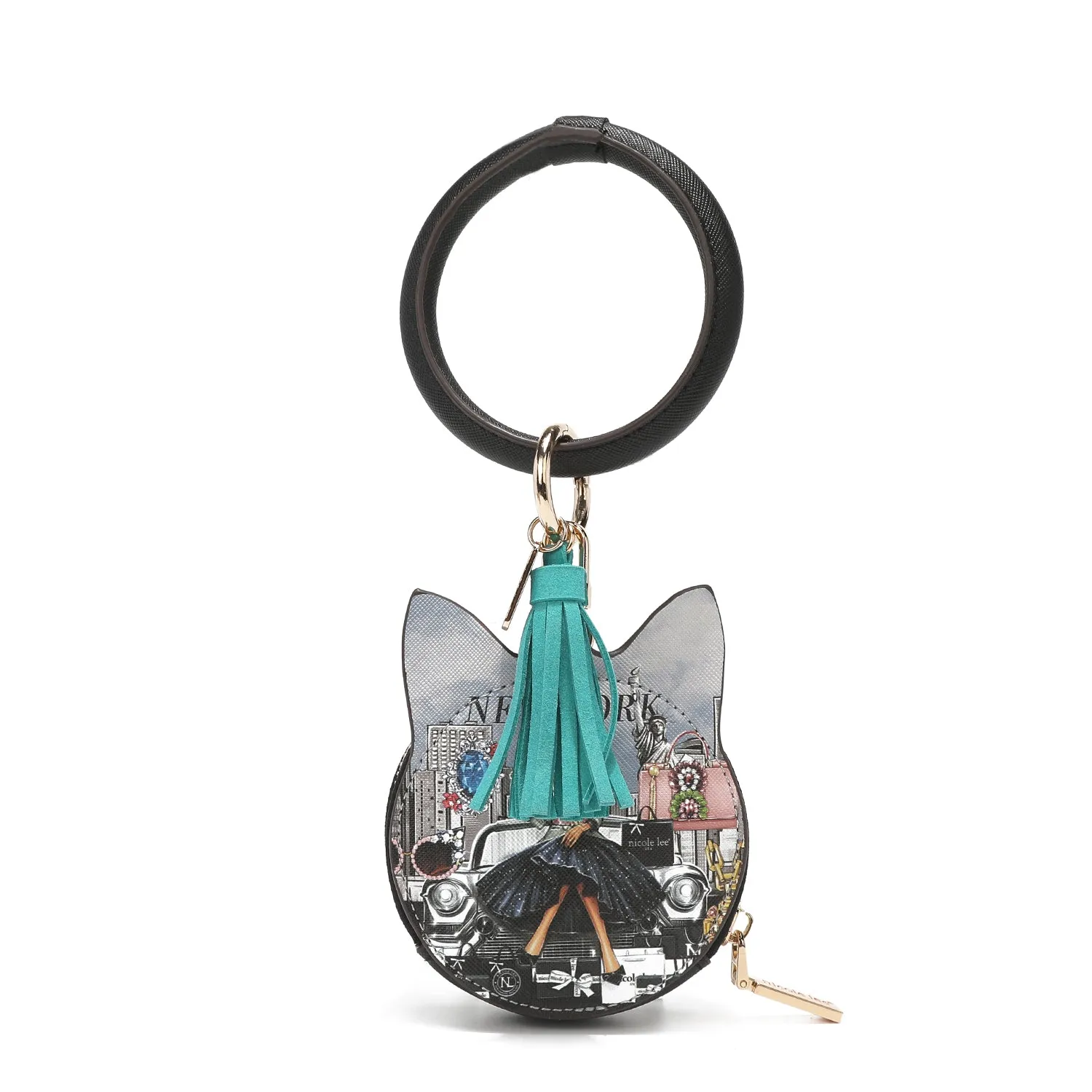 CAT COIN PURSE WRISTLET KEYCHAIN
