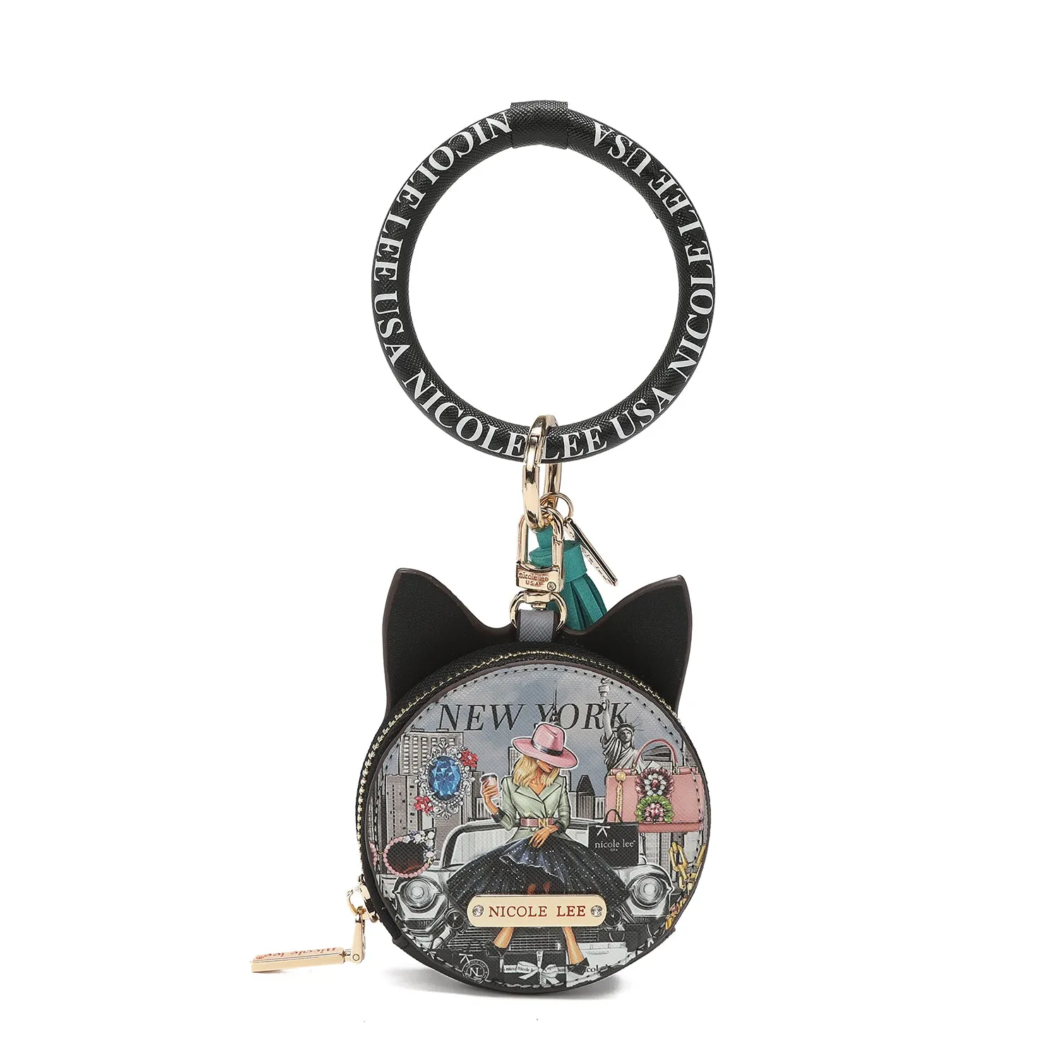 CAT COIN PURSE WRISTLET KEYCHAIN