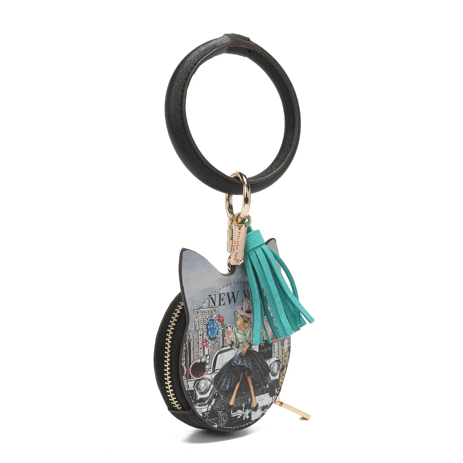 CAT COIN PURSE WRISTLET KEYCHAIN