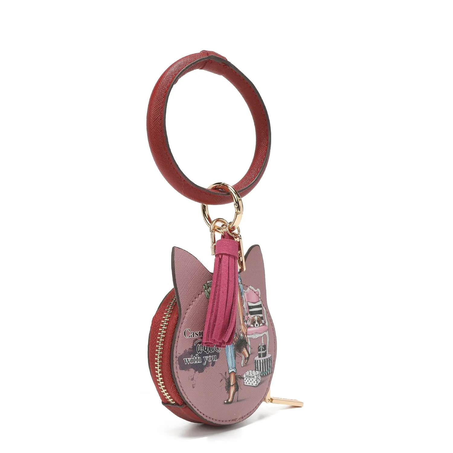 CAT COIN PURSE WRISTLET KEYCHAIN