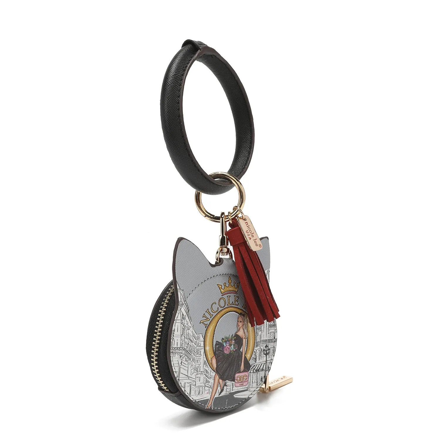CAT COIN PURSE WRISTLET KEYCHAIN
