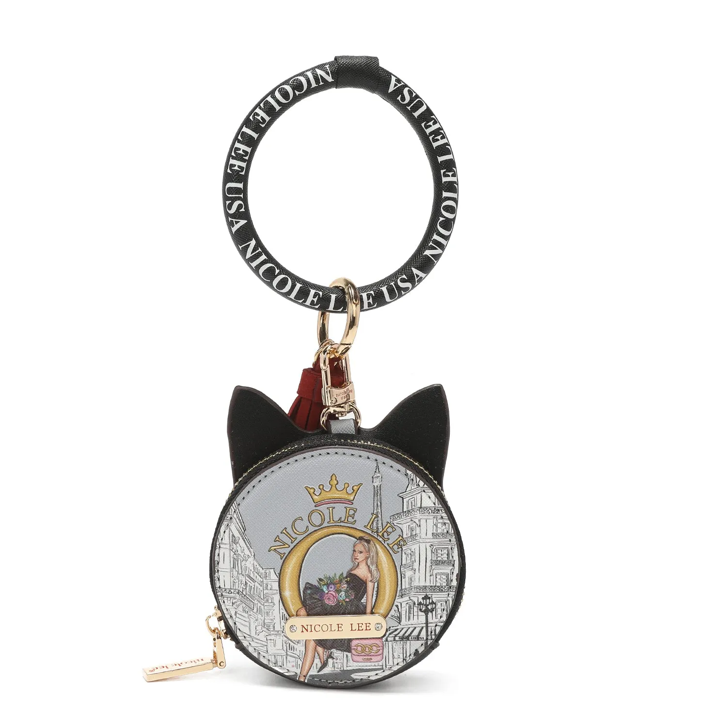 CAT COIN PURSE WRISTLET KEYCHAIN