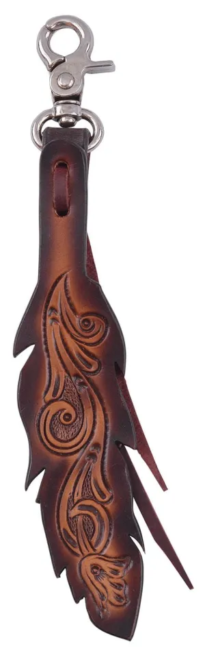 Circle Y Saddle Charm, Floral Feather