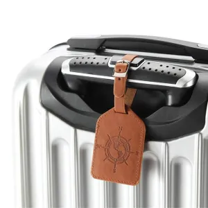Compass Leather Luggage Tag