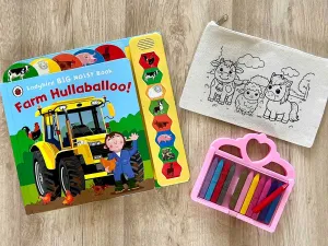 DIY Colouring Farm Animals Pouch