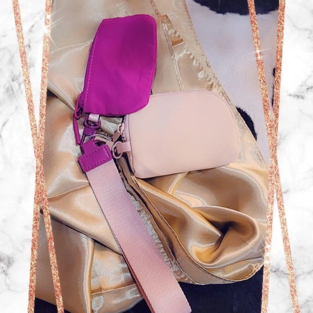 Dual Pouch Wristlet Keychain Wallet