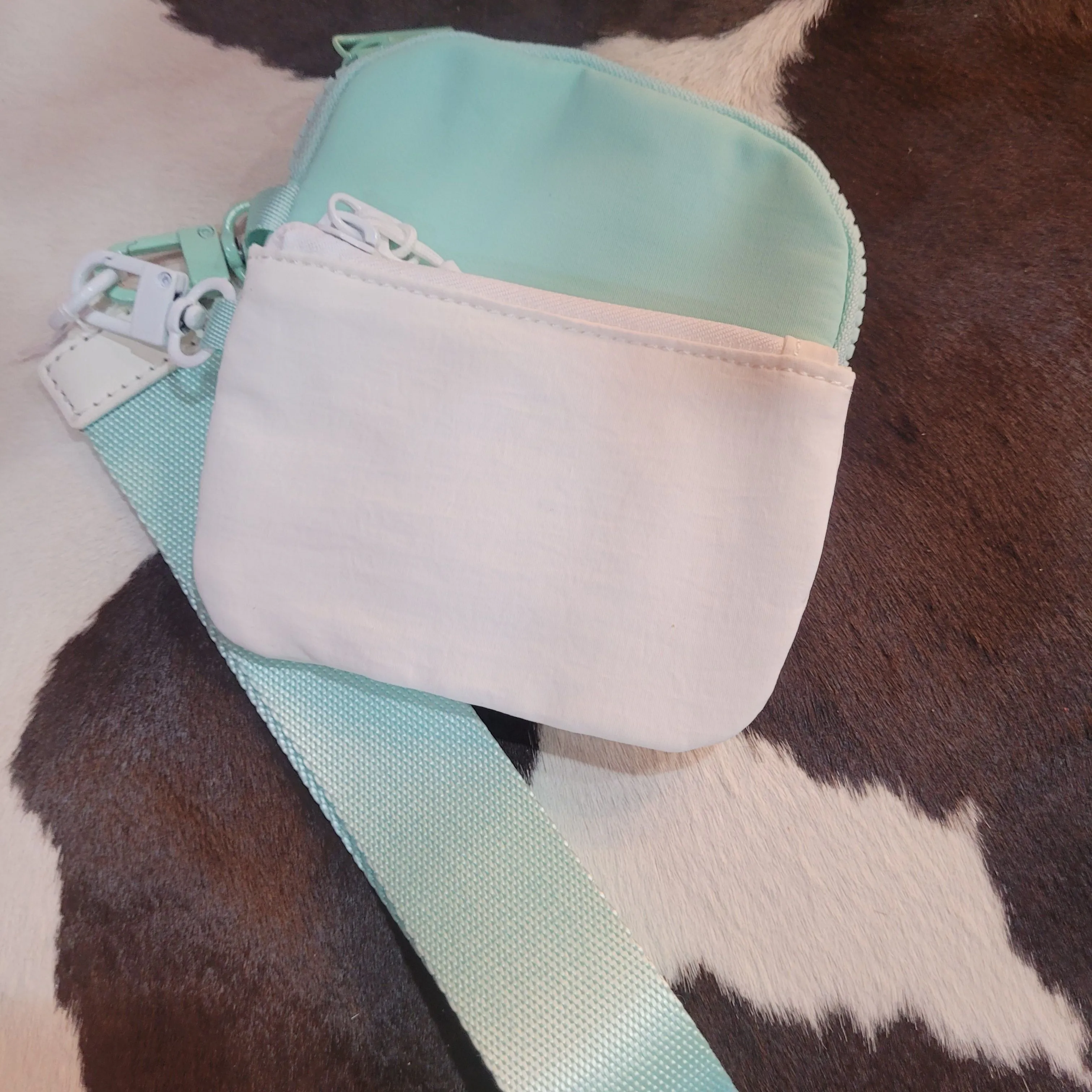 Dual Pouch Wristlet Keychain Wallet