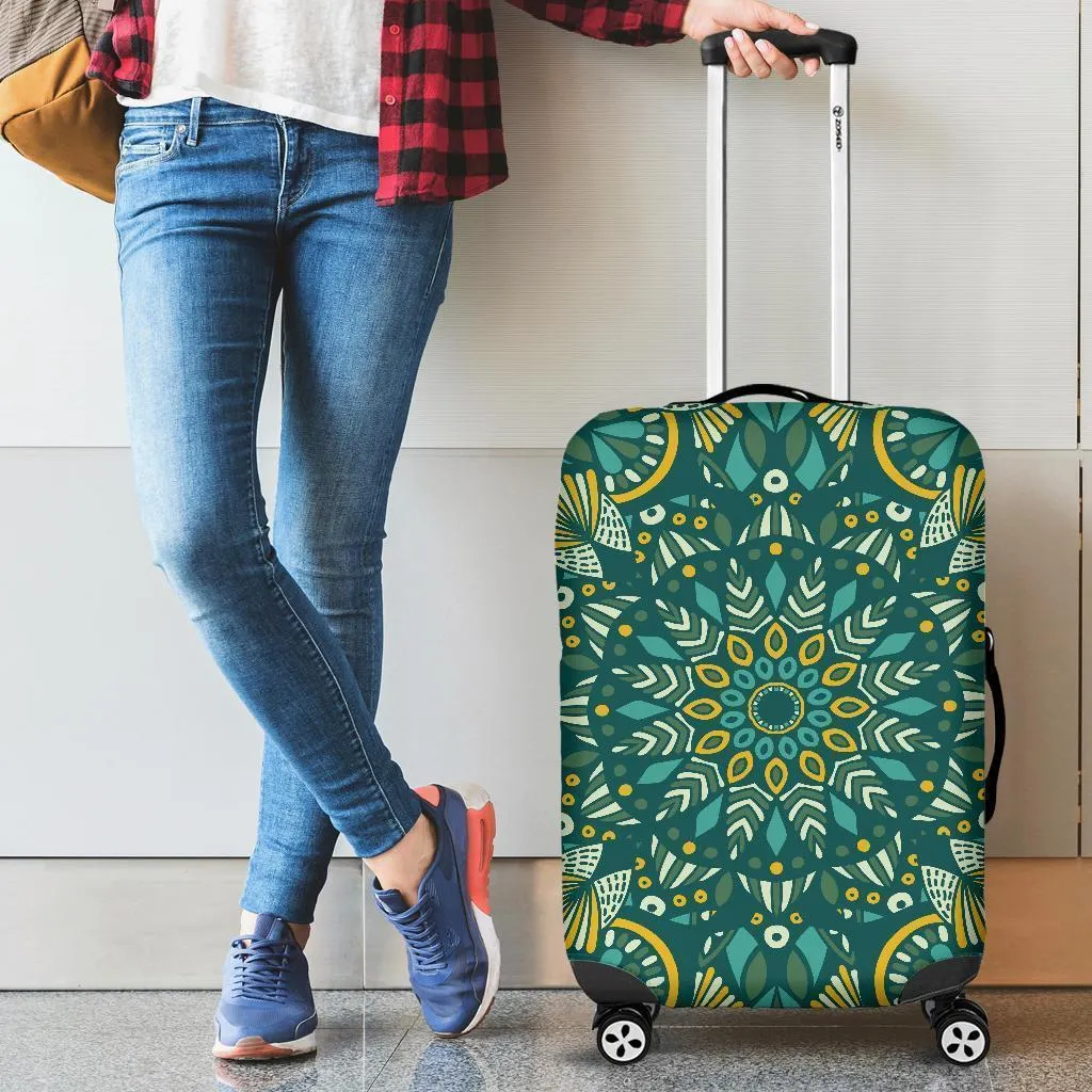 Green Mandala Luggage Cover