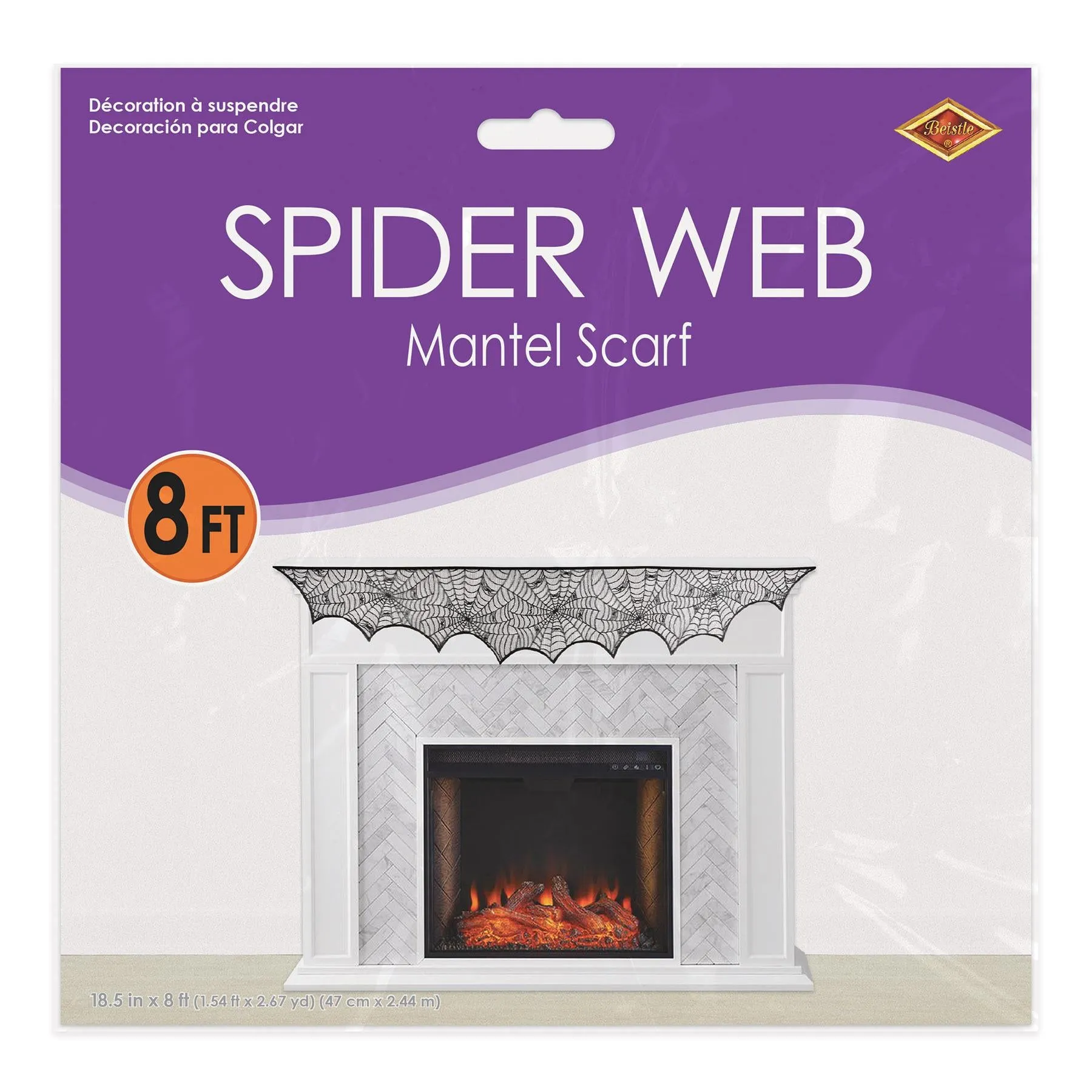 Halloween Spider Web Mantel Scarf (12 Packages)