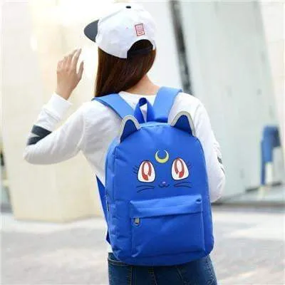 Harajuku Style Backpacks Cat Fold For Teenager Girls