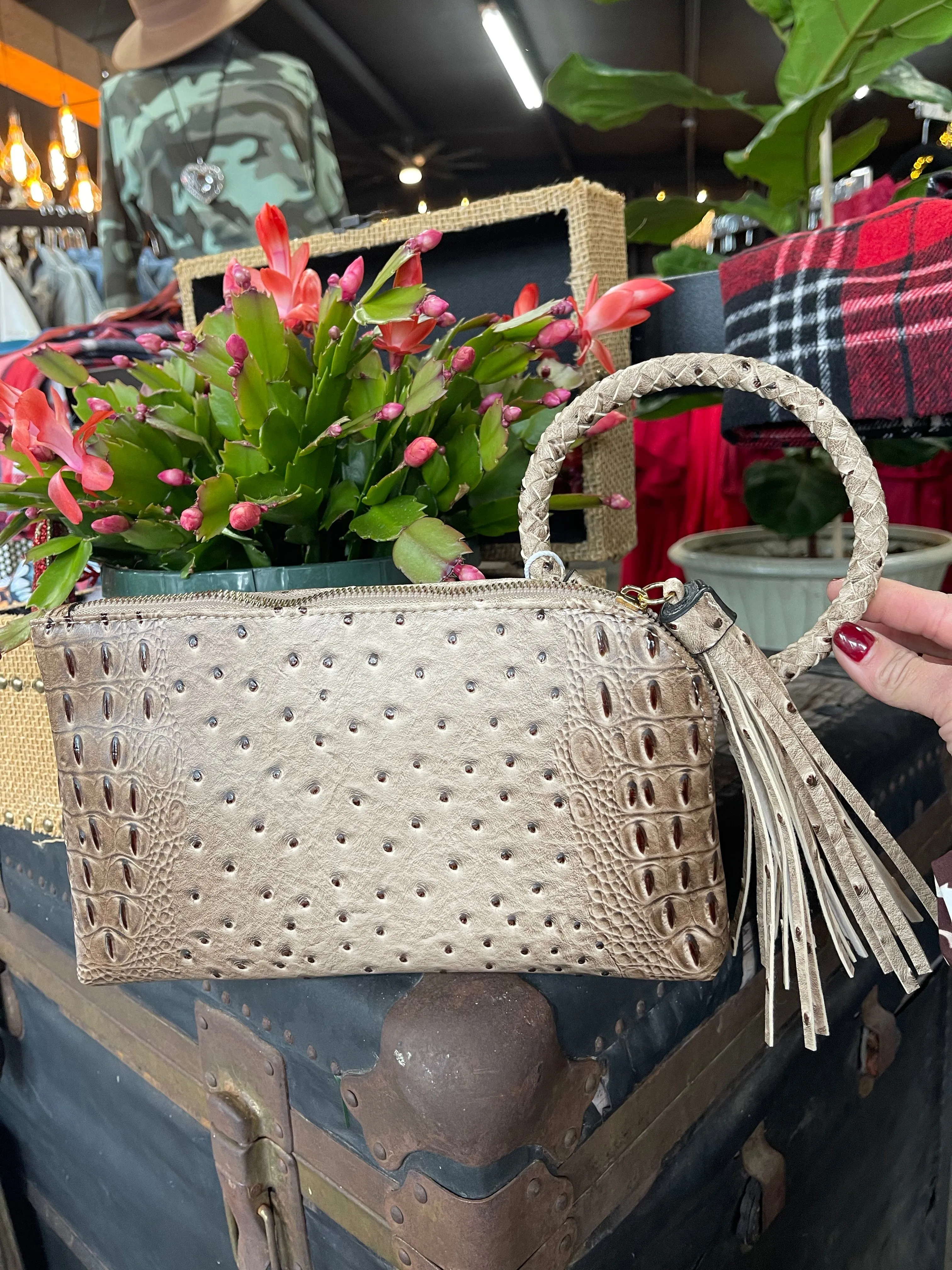 Hobo Dupe Wristlet Crocodile Wallet