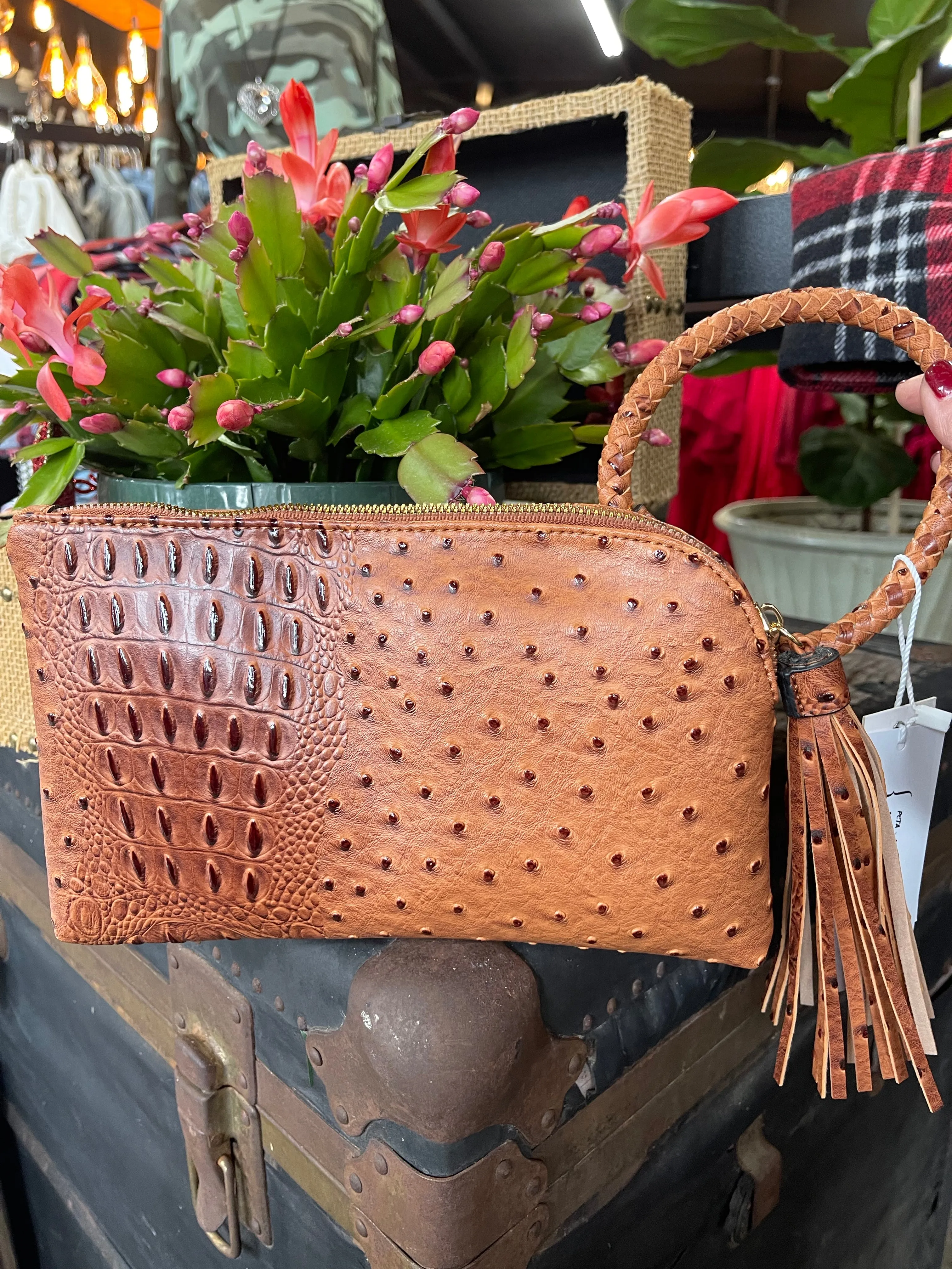 Hobo Dupe Wristlet Crocodile Wallet