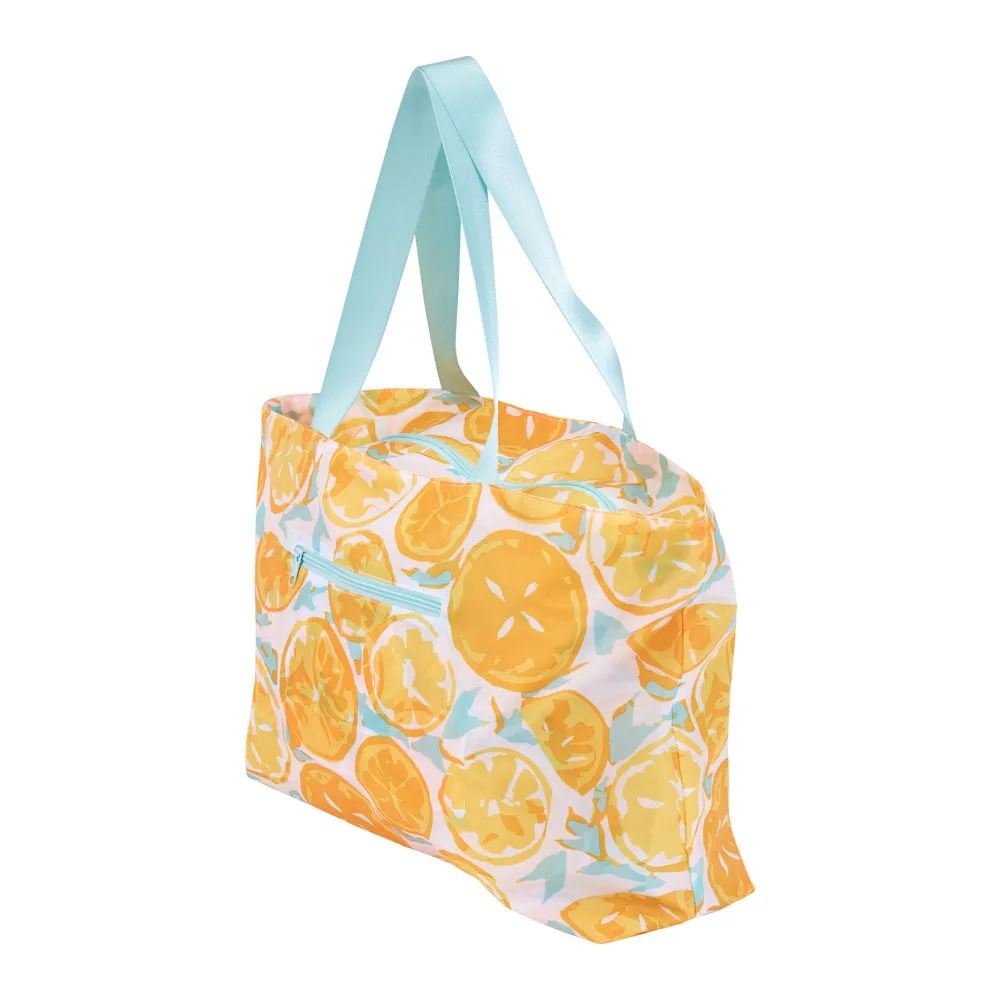 Lemon Slices Splash Proof Beach Bag