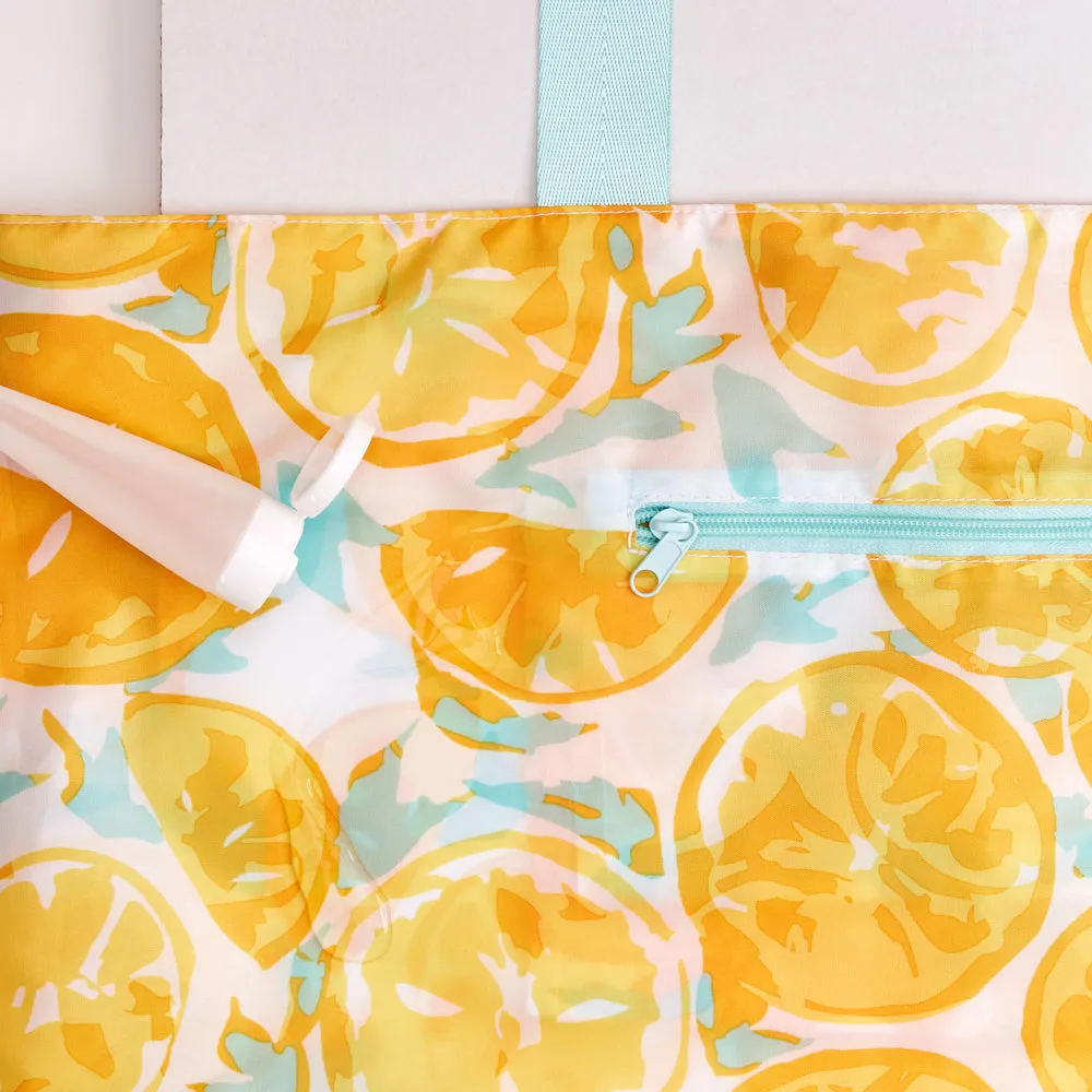 Lemon Slices Splash Proof Beach Bag
