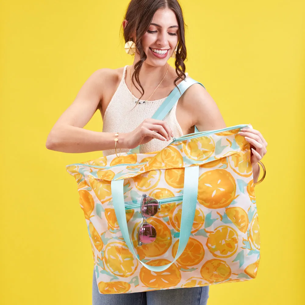 Lemon Slices Splash Proof Beach Bag