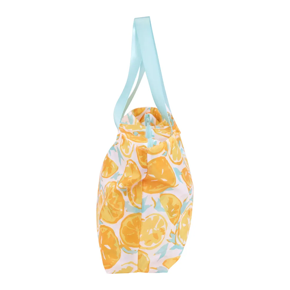 Lemon Slices Splash Proof Beach Bag