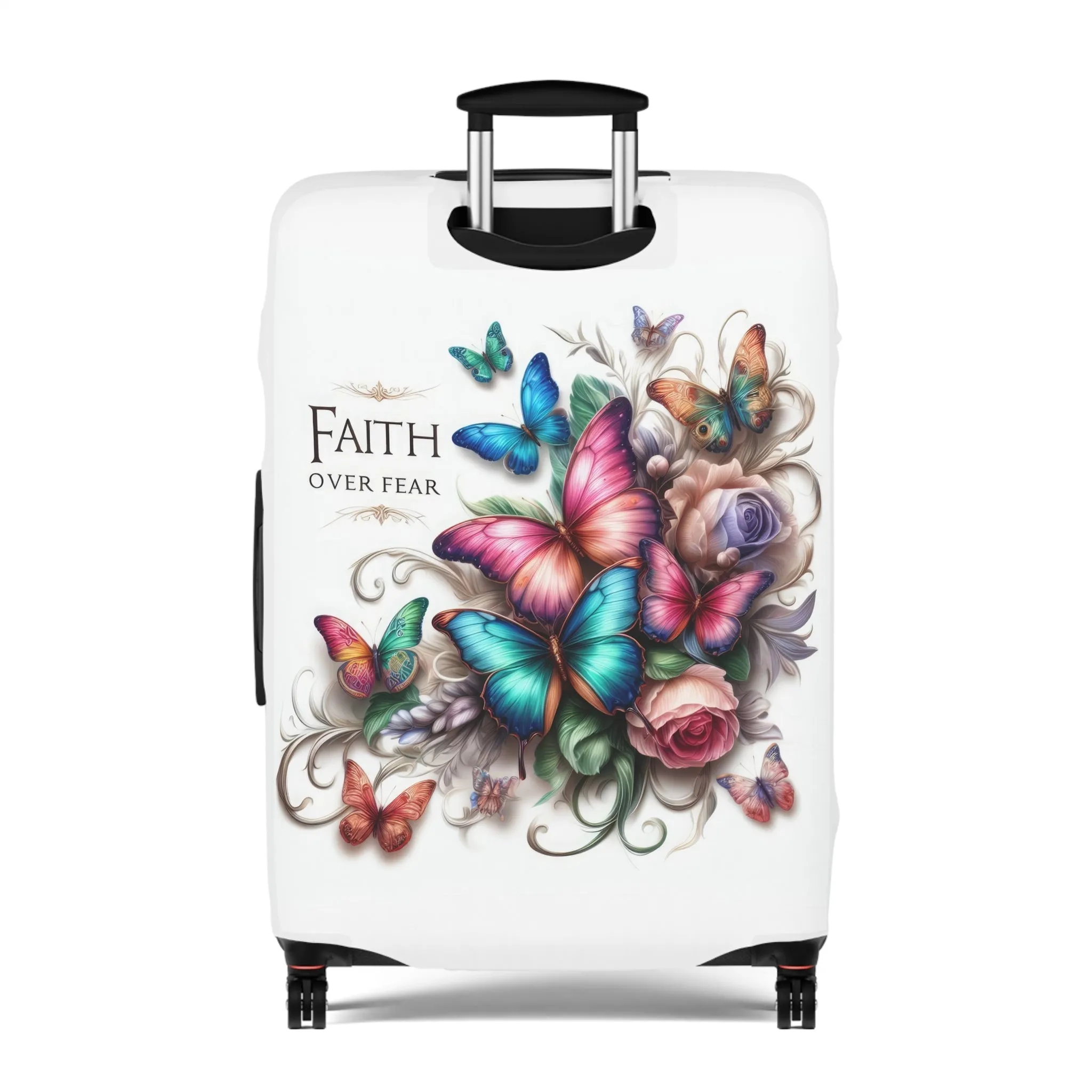 Luggage Cover, Butterflies, Faith over Fear , awd-4031