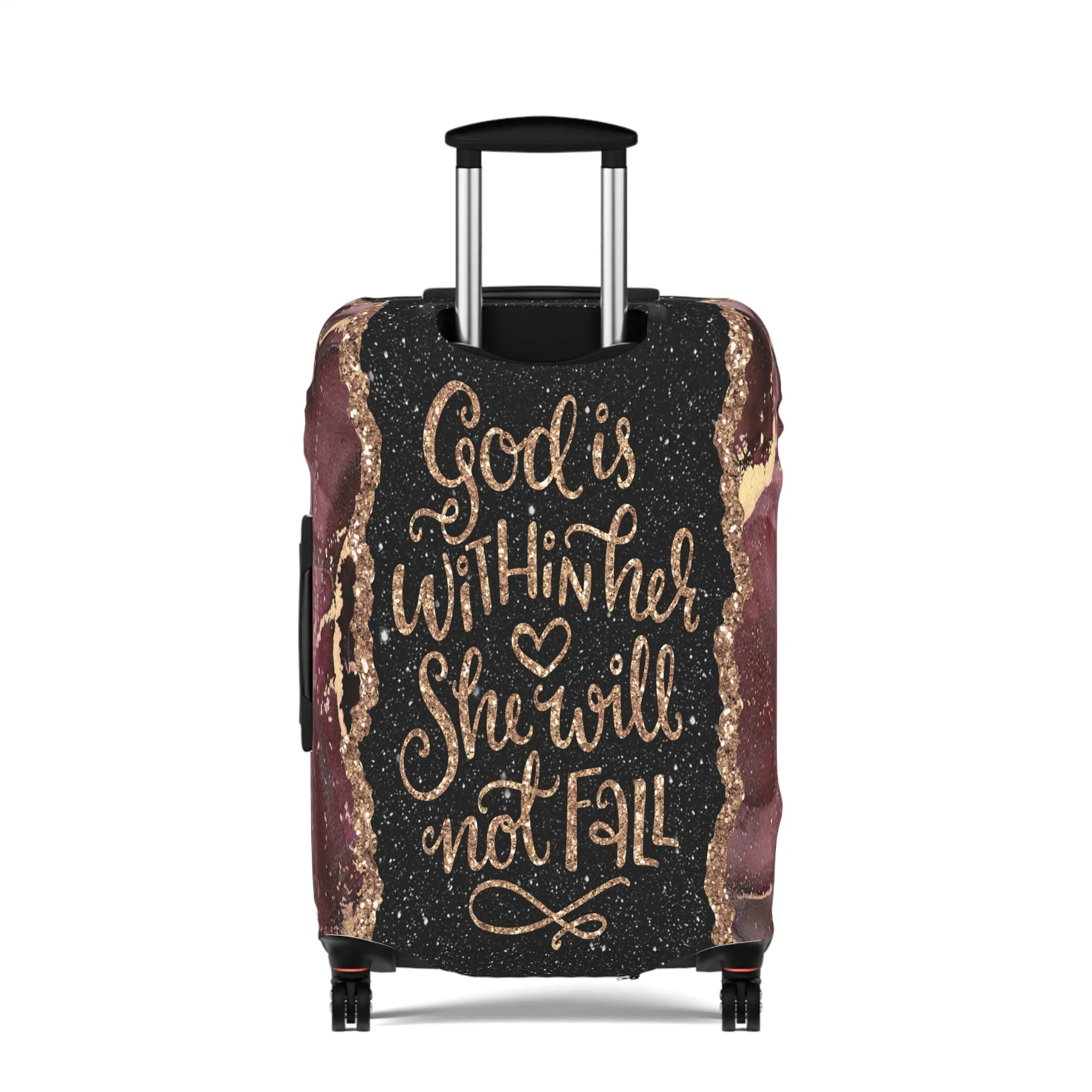Luggage Cover, God is within her she will not fall, awd-1474