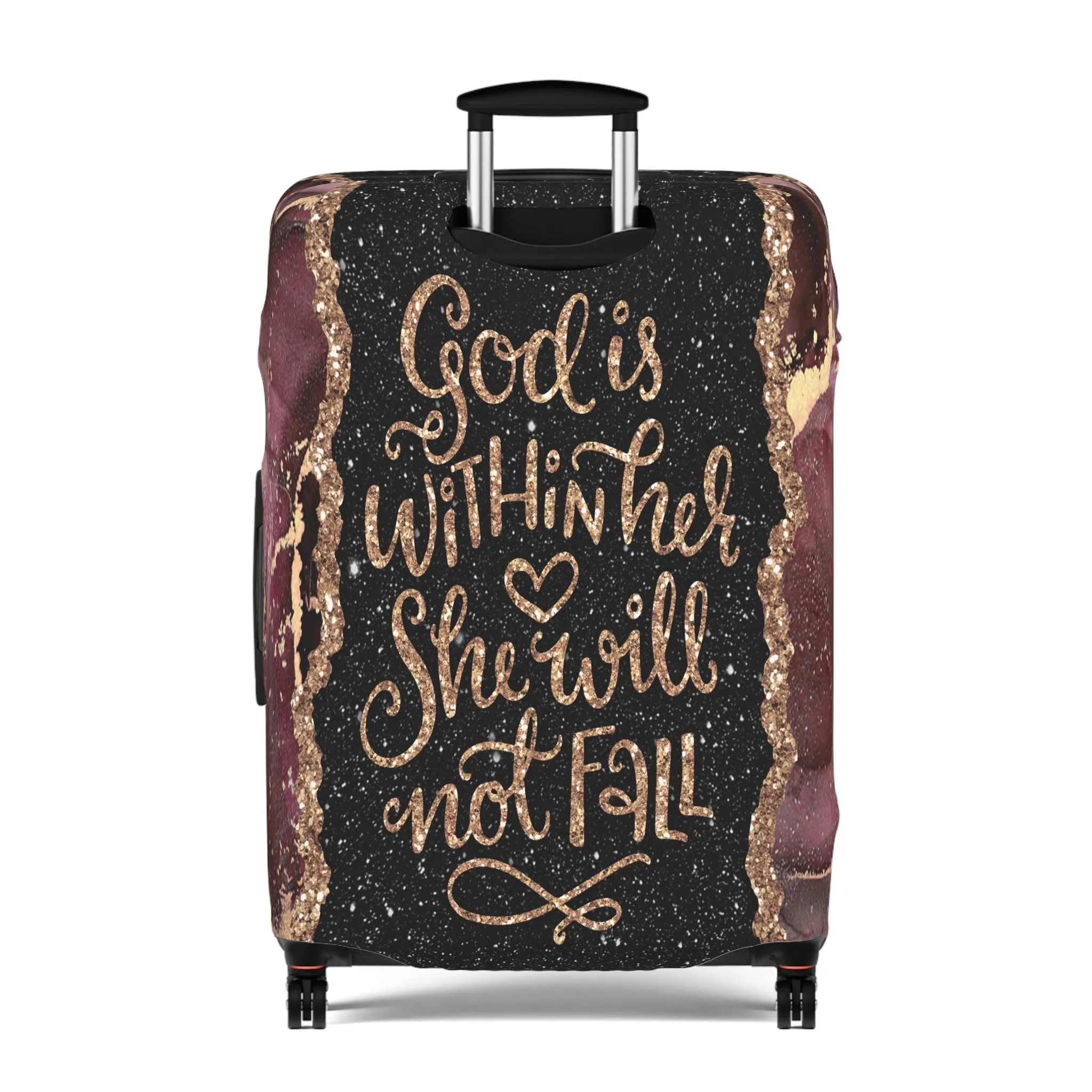 Luggage Cover, God is within her she will not fall, awd-1474