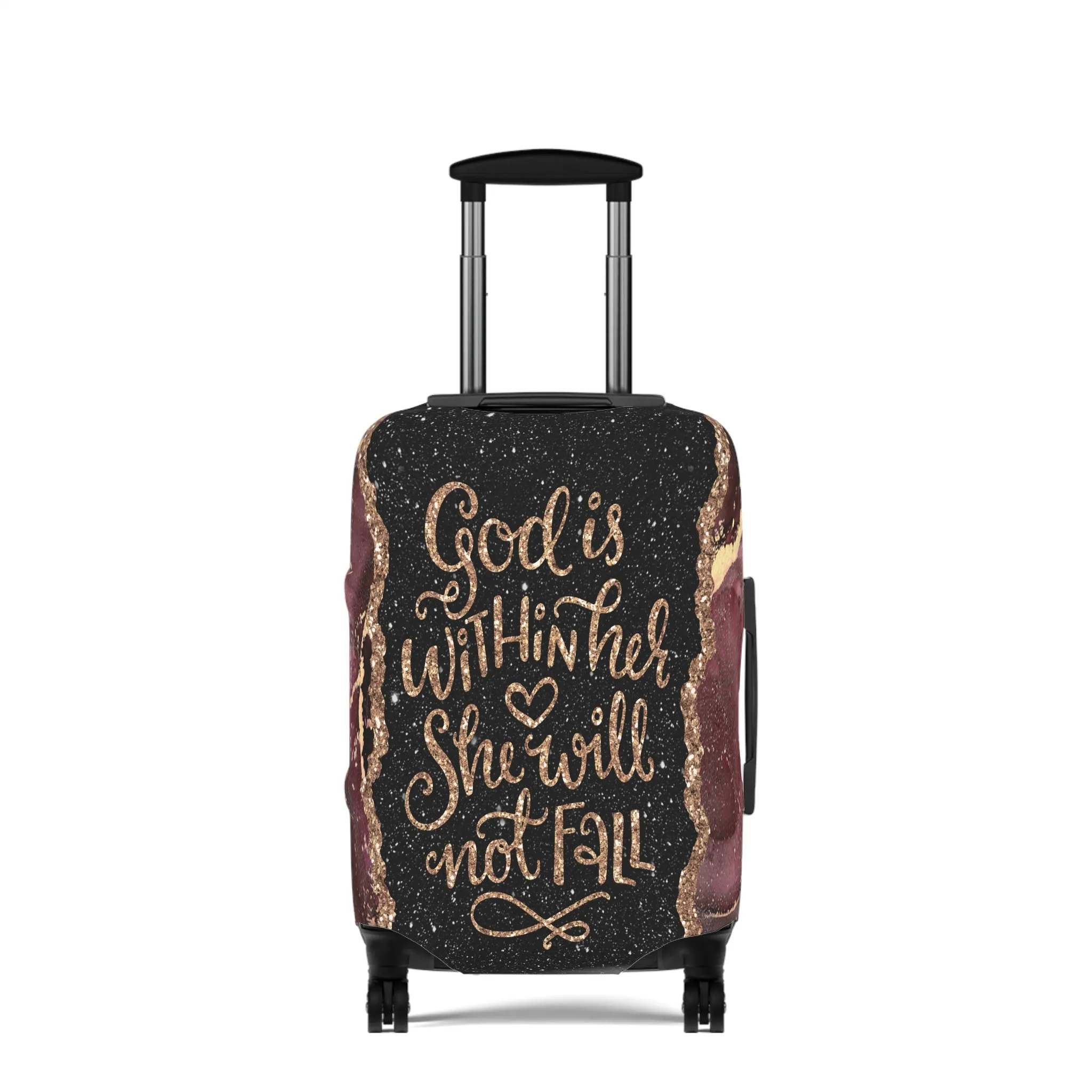 Luggage Cover, God is within her she will not fall, awd-1474