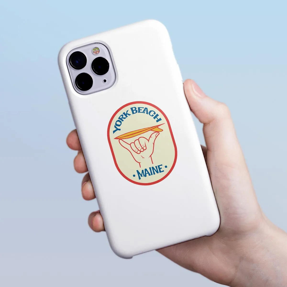 Maine Cowabunga Surfing Mini Vinyl Sticker York Beach or Ogunquit