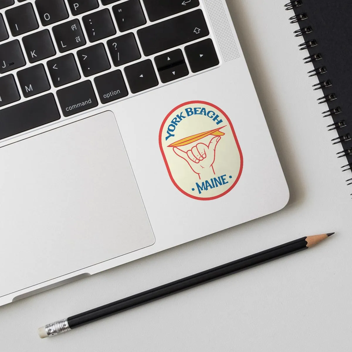 Maine Cowabunga Surfing Mini Vinyl Sticker York Beach or Ogunquit