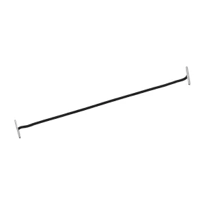 Mandala Crafts 100 Flat Elastic Barbed Cord Stretch Loop Band with Metal Ends - Elastic Cord with Metal Barbs for Mask String Party Hat Elastic Menus Signs