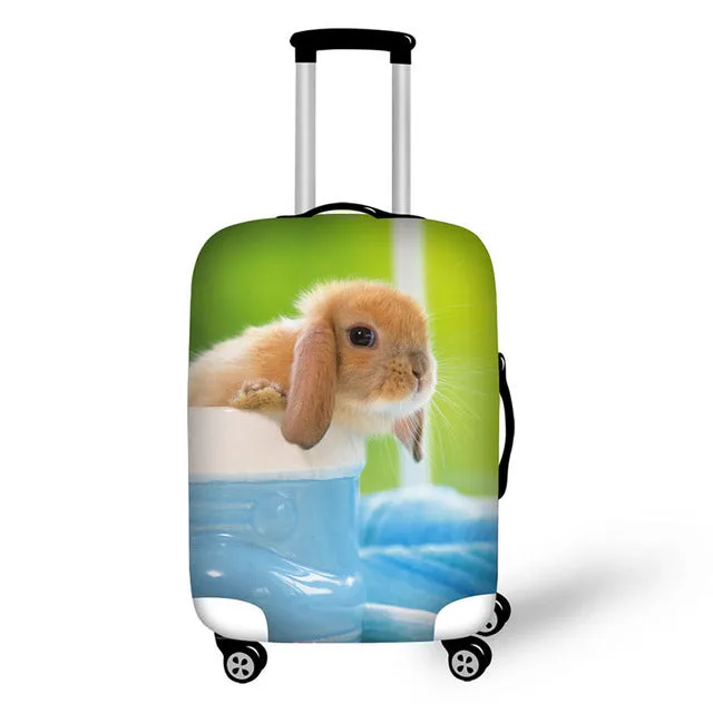 Meng pet small animals print travel luggage suitcase protective cover stretch waterproof portable luggage covers rain cover