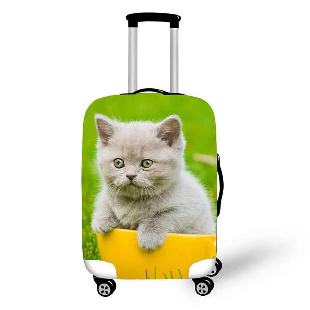 Meng pet small animals print travel luggage suitcase protective cover stretch waterproof portable luggage covers rain cover