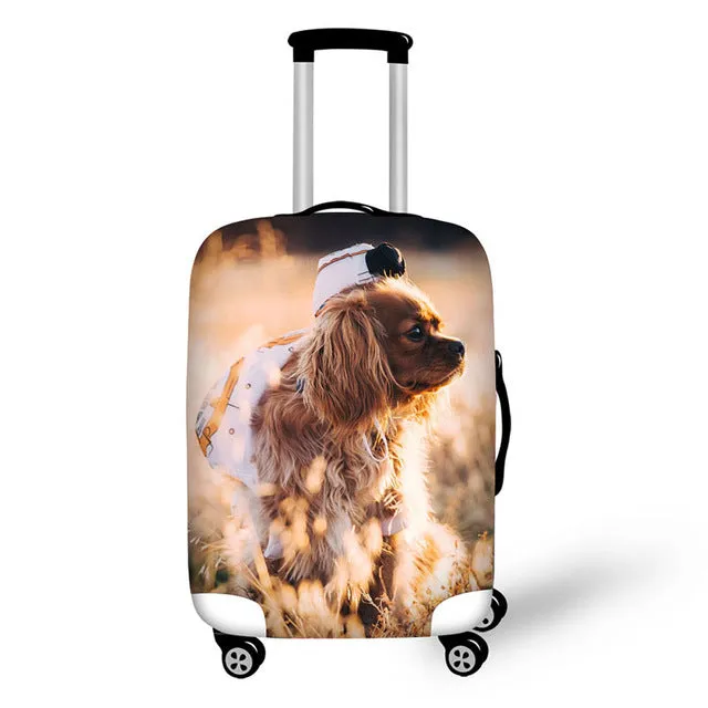 Meng pet small animals print travel luggage suitcase protective cover stretch waterproof portable luggage covers rain cover