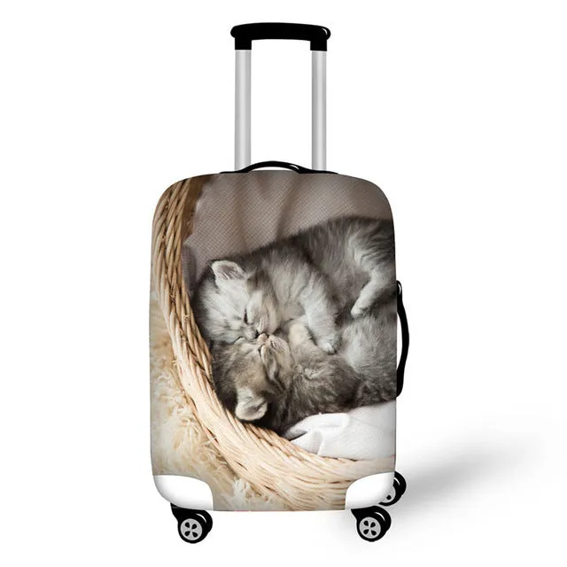 Meng pet small animals print travel luggage suitcase protective cover stretch waterproof portable luggage covers rain cover