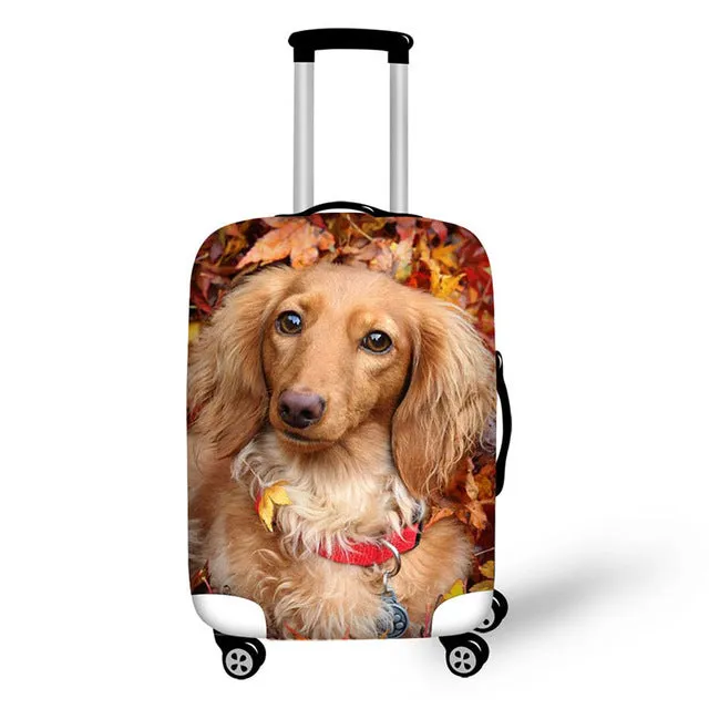 Meng pet small animals print travel luggage suitcase protective cover stretch waterproof portable luggage covers rain cover