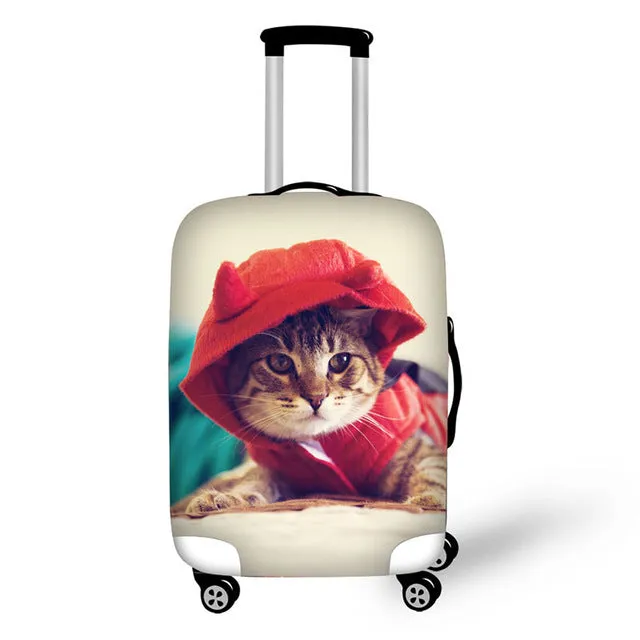 Meng pet small animals print travel luggage suitcase protective cover stretch waterproof portable luggage covers rain cover
