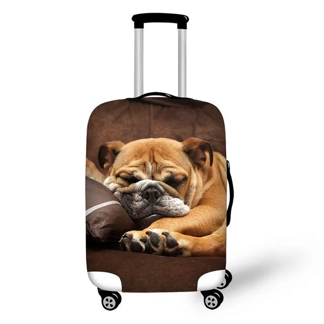 Meng pet small animals print travel luggage suitcase protective cover stretch waterproof portable luggage covers rain cover