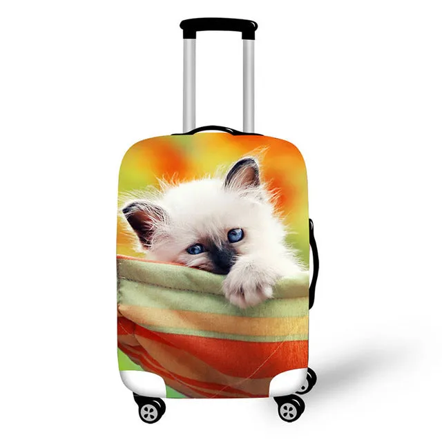 Meng pet small animals print travel luggage suitcase protective cover stretch waterproof portable luggage covers rain cover