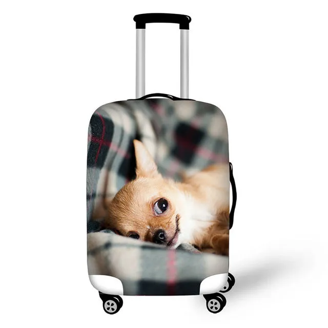 Meng pet small animals print travel luggage suitcase protective cover stretch waterproof portable luggage covers rain cover