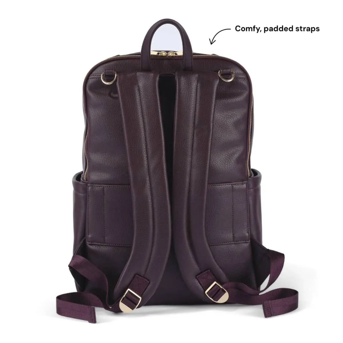 OiOi Vegan Leather Multitasker Nappy Backpack - Mulberry