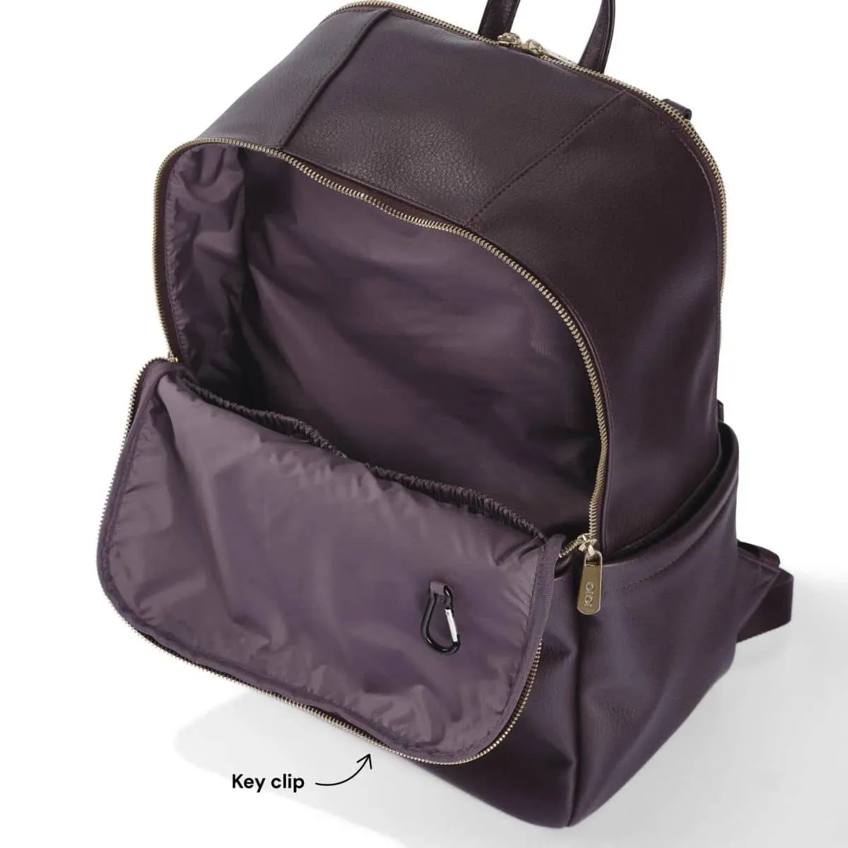 OiOi Vegan Leather Multitasker Nappy Backpack - Mulberry