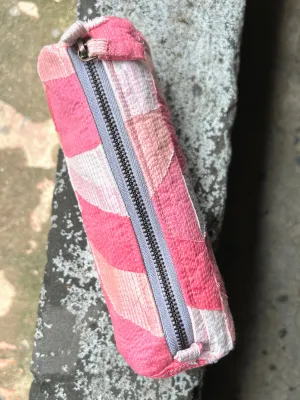 Pink Upcycled Pencil Pouch